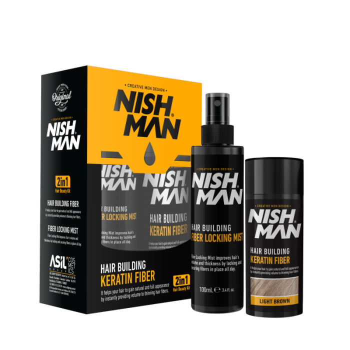 NishMan Hair Building Fiber Light Brown 100ml NishMan NZ