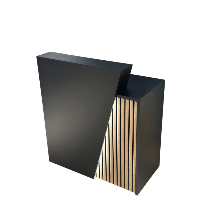 Reception Desk - Matte Black With Led Light